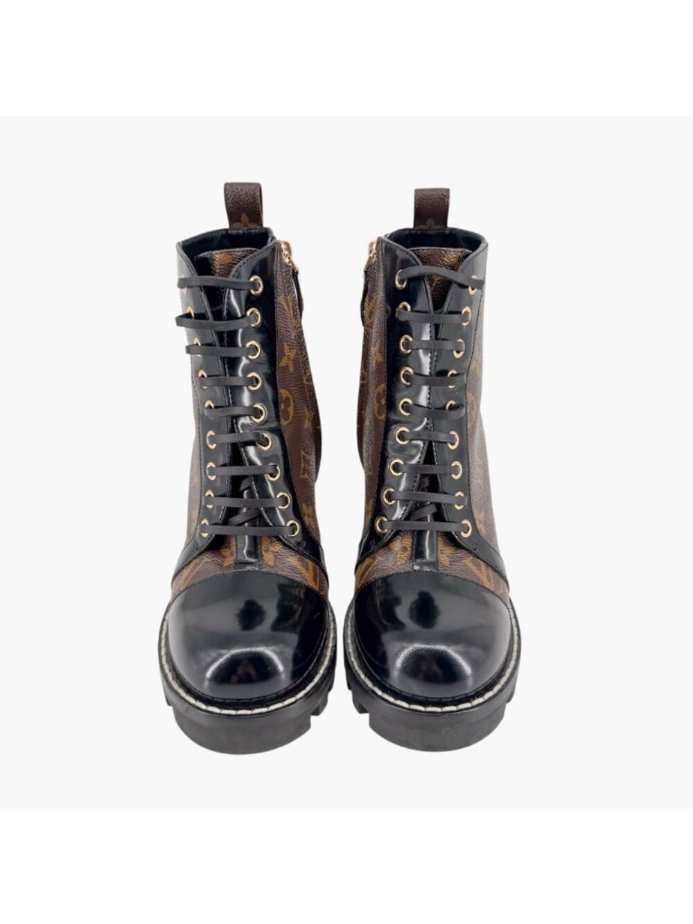 Louis Vuitton Star Trail Combat Boots LV Monogram Brown Size 38.5 US 8.5 Women's - Picture 2 of 15